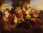 Franz Xaver Winterhalter Il Dolce Farniente Norge oil painting reproduction